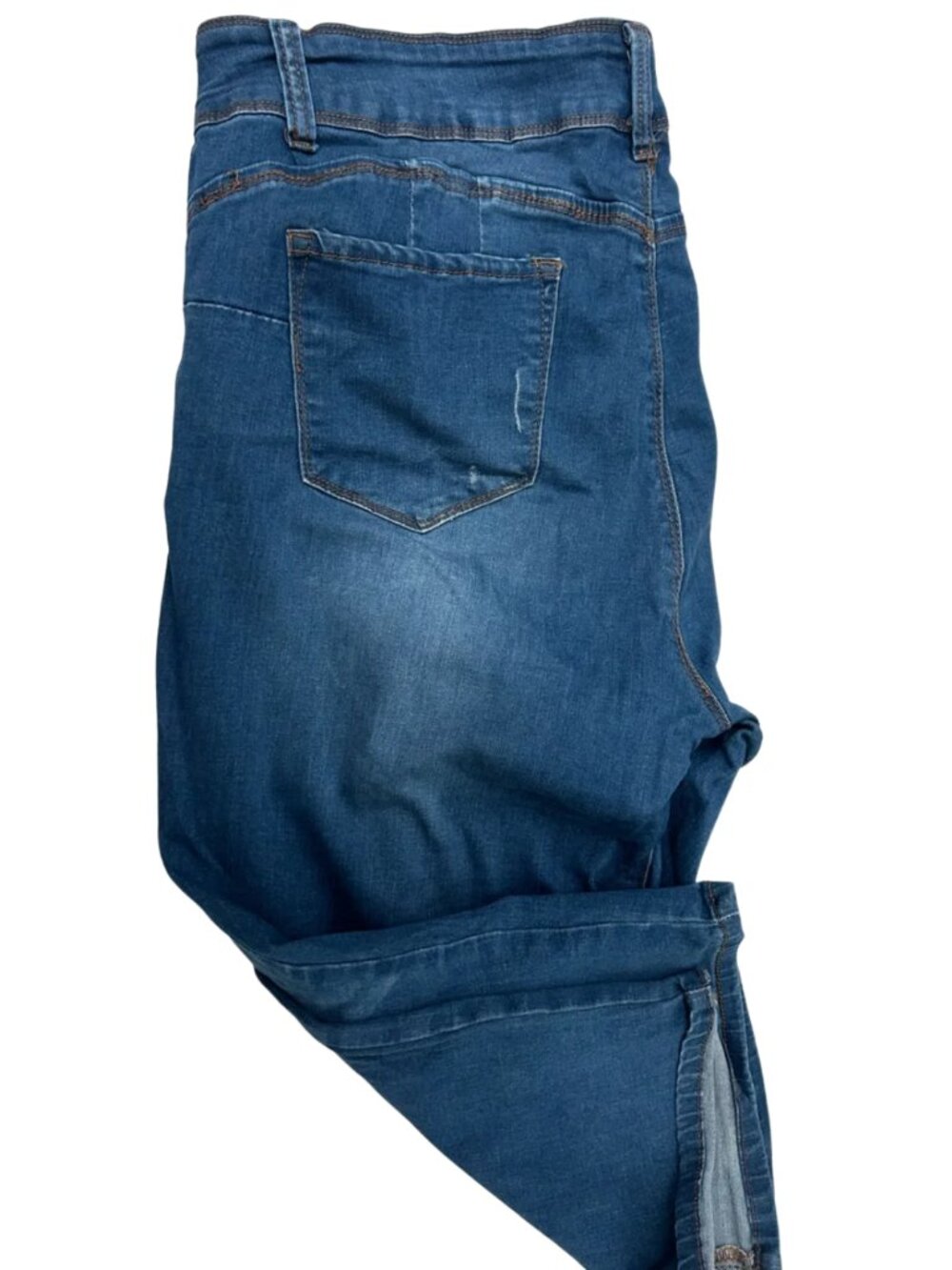Sandpiper Women's Dark Wash Denim Bermuda Shorts | Stretch Mid Rise Cuffed Hem